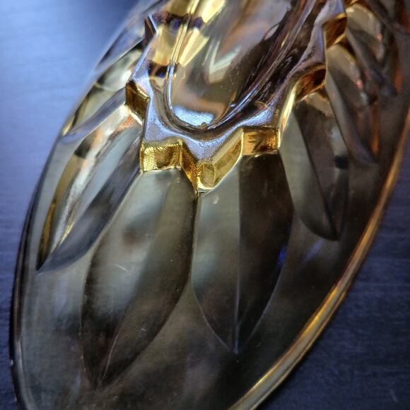 Indiana Glass Amber Oval Banana Boat 9" relish candy dish vintage depression - Picture 10 of 10